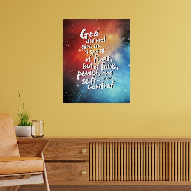GOD's Spirit of Love - NO FEAR - POWER Bible Verse Poster (Living Room 2)