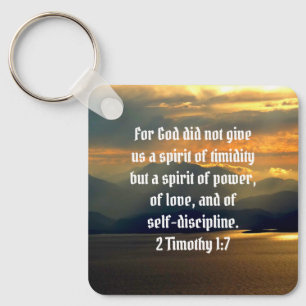 God's Spirit of Power And Love 2 Timothy 1:7 Bible Key Ring