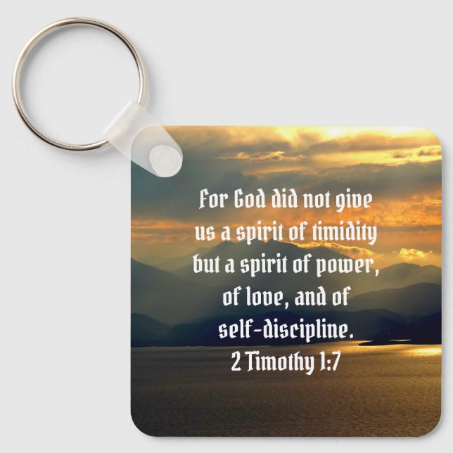 God's Spirit of Power And Love 2 Timothy 1:7 Bible Key Ring (Front)