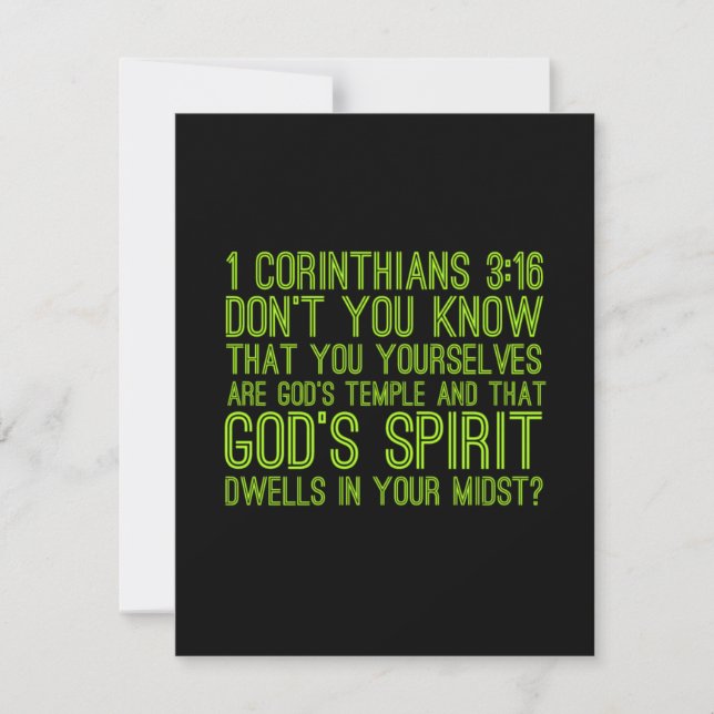 God's temple Bible Jesus Christian religious quote Thank You Card (Front)