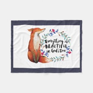 gods time foxes fleece blanket
