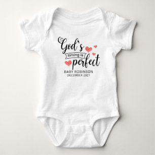 God's Timing is Perfect Cute Baby Announcement Bodysuit