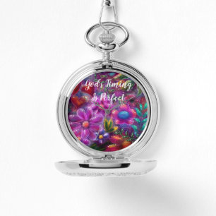 God's Timing is Perfect Floral Personalised Watch