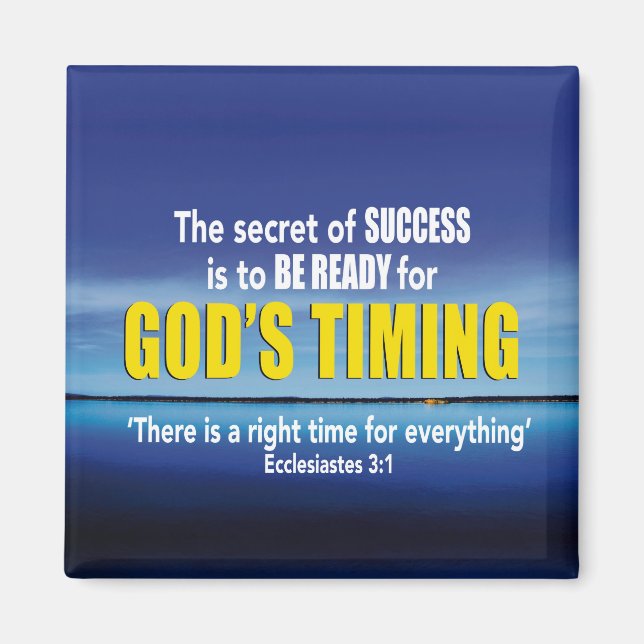GODS TIMING Success Christian Magnet (Front)