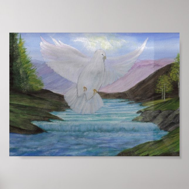 God's White Dove of Love & Serenity Poster (Front)