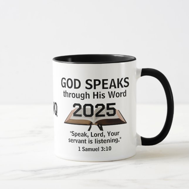 God's Word Bible 2025 ANY YEAR Christian Monogram Mug (Right)