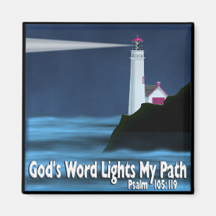 God's Word Lights My Path - Psalm 119:105 - Magnet