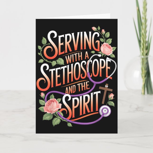 God's Work In Scrubs Jesus Faith God Cna Christian Card (Front)