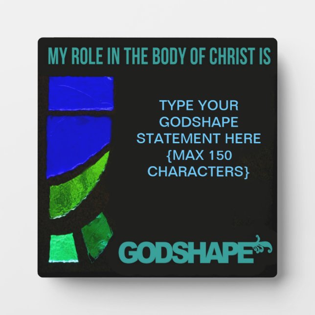 GodShape Statement DESK EASEL - STAINED GLASS Plaque (Front)