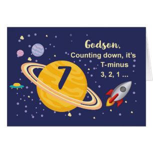 Godson 7th Birthday Planets in Outer Space