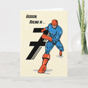 Godson 7th Birthday Superhero Card