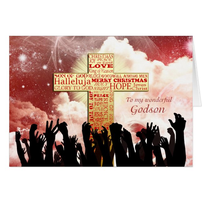 Godson, a Christian cross Christmas (Front Horizontal)