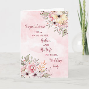Godson and His Wife Wedding Congratulations Card