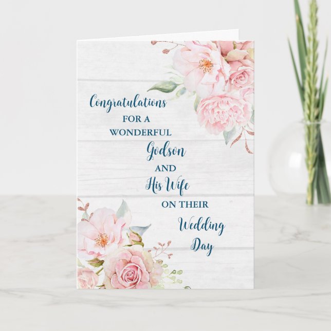 Godson and His Wife Wedding Day Congratulations Card (Front)