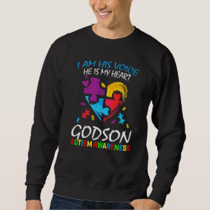 Godson Autism Awareness I Am His Voice Heart Puzzl Sweatshirt