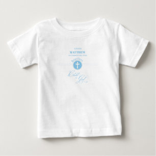 Godson Baptism Blue Child of God Personalised Baby T-Shirt