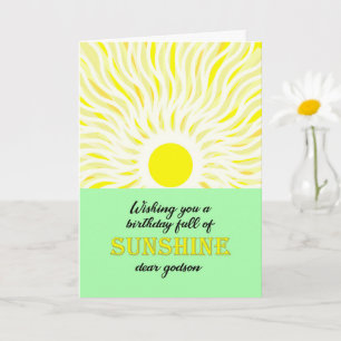 Godson Birthday Bright Sunshine Card
