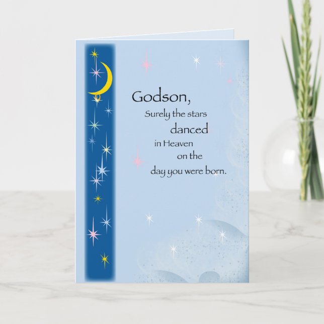 Godson Birthday, Stars Danced in Heaven Card (Front)