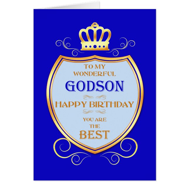 Godson Birthday with Shield (Front)