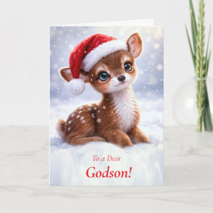 Godson Christmas Happy Holidays Cute Baby Dear Card