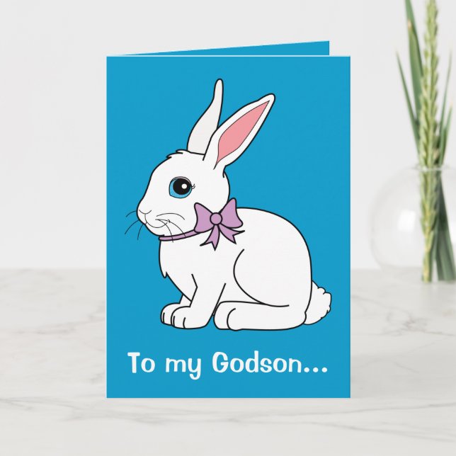 Godson Easter Bunny Holiday Card (Front)