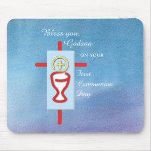 Godson, First Holy Communion, Blue Mouse Pad