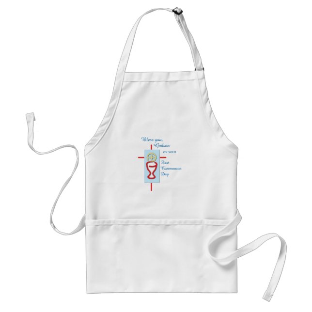 Godson, First Holy Communion, Blue Standard Apron (Front)