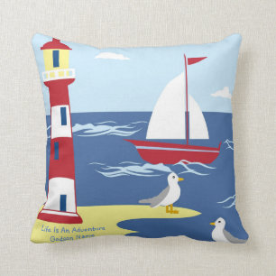 Godson Gift Communion Baptism Nautical Adventure Cushion
