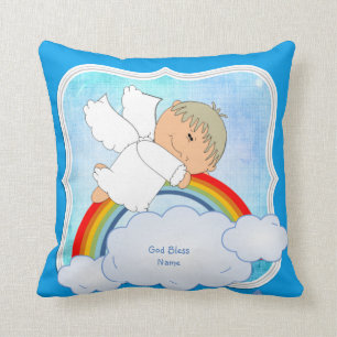 Godson Gift Cute Angel Rainbow Personalised Cushion