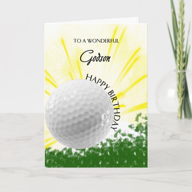 Godson Golfer Birthday Card (Front)