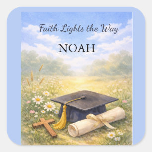 Godson Graduation Personalised Christian Gift Square Sticker