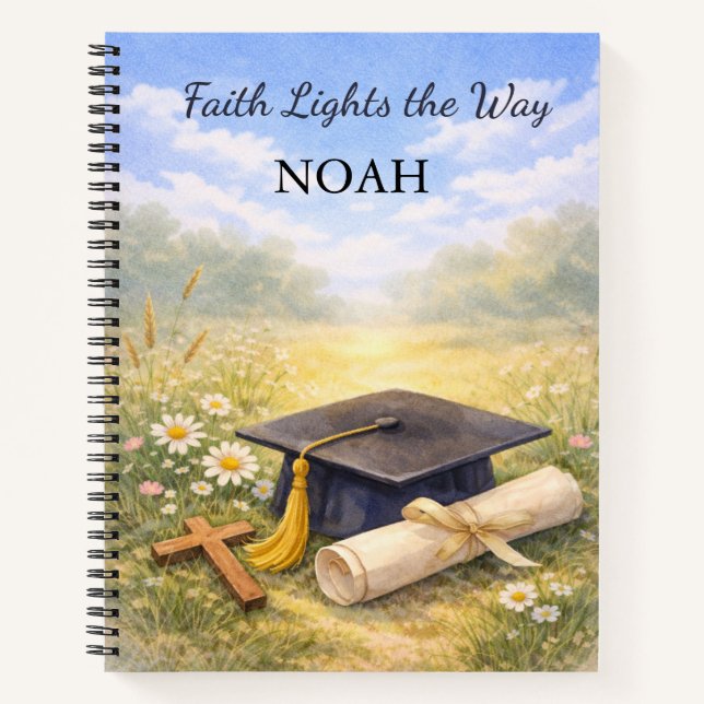 Godson Graduation Personalized Christian Gift Notebook (Front)