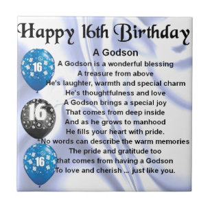 Godson poem - 16th Birthday Design Tile