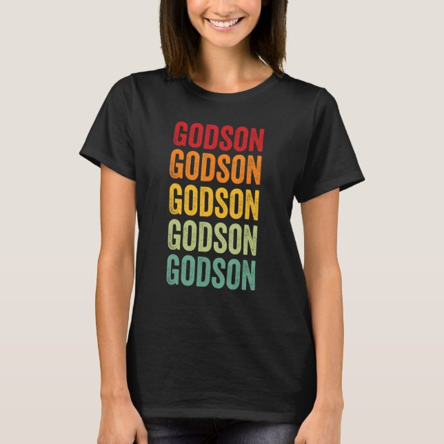 Godson Rainbow Text  Godson Colourful T-Shirt (Front)