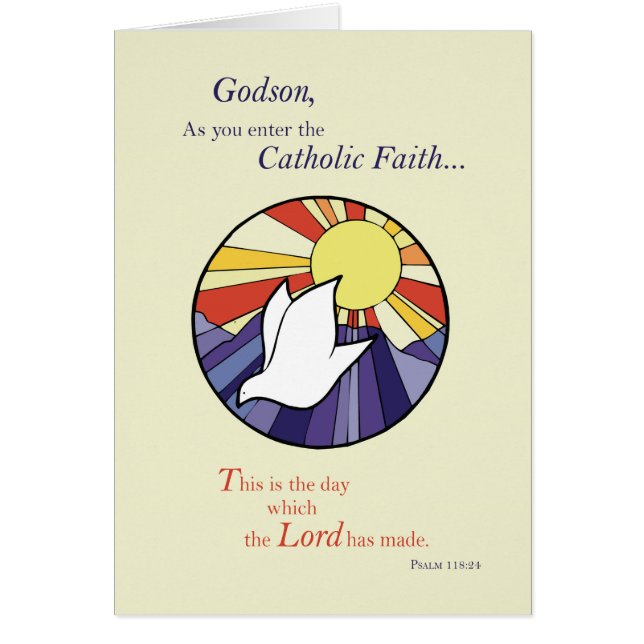 Godson RCIA Catholic Dove Sun Circle, Rite of Chri (Front)