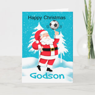 Godson Soccer / Football Christmas Greeting Card