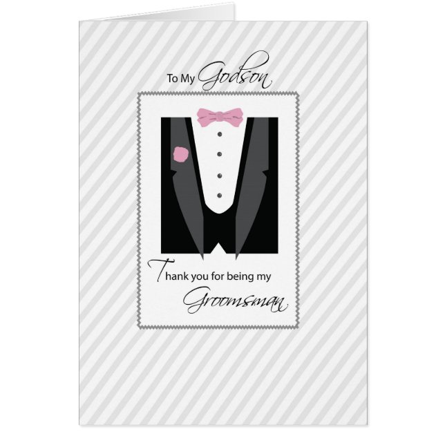 Godson, Thanks Groomsman, Rose Colour (Front)