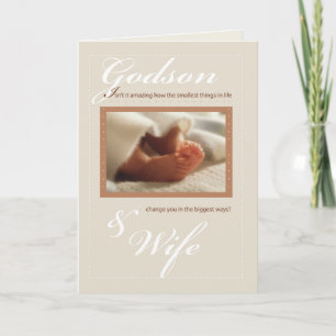 Godson & Wife Congratulations New Baby Feet Card