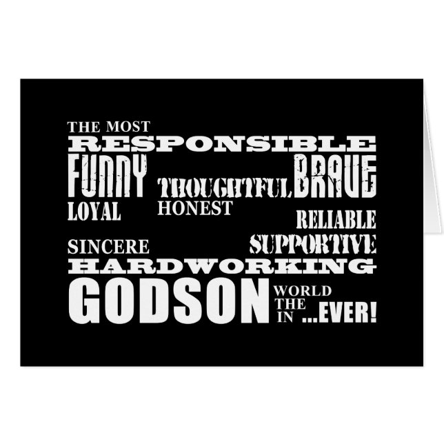 Godsons Baptism Christening Birthdays : Qualities (Front Horizontal)