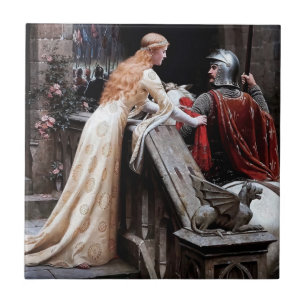 “Godspeed” Mediaeval Painting by Edmund Blair Leig Ceramic Tile