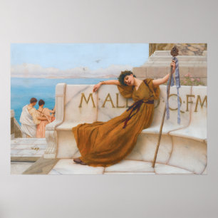 Godward Priestess of Bacchus Painting Poster