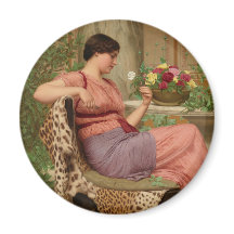 Godward The time of roses CC0628 Round Art Magnet