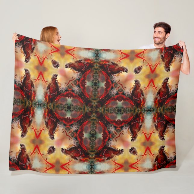 Godzilla Fantasy Nuclear Mandala Fleece Blanket (In Situ)