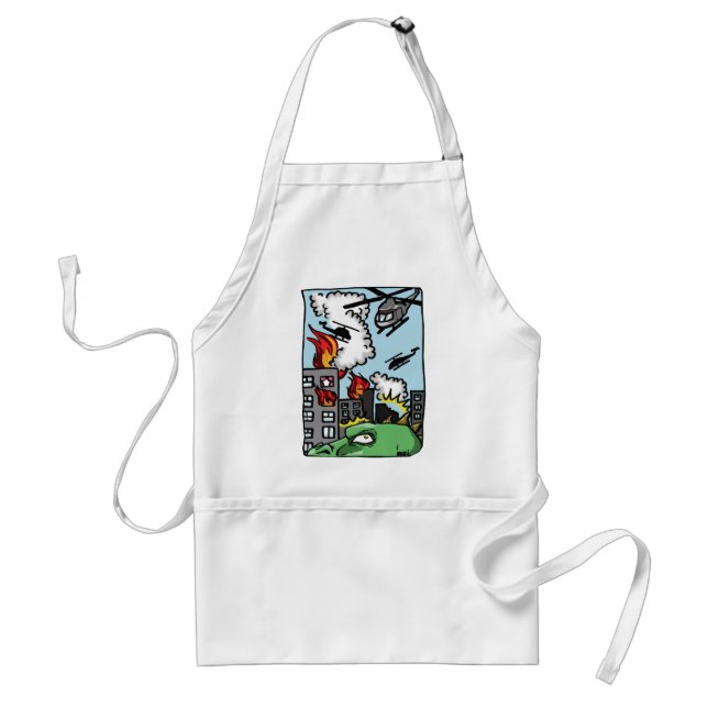 Godzilla's lanch time! standard apron (Front)
