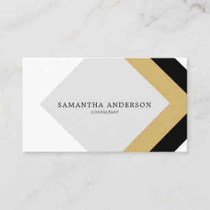 Goemetric Black and Gold Simple Modern Business Card