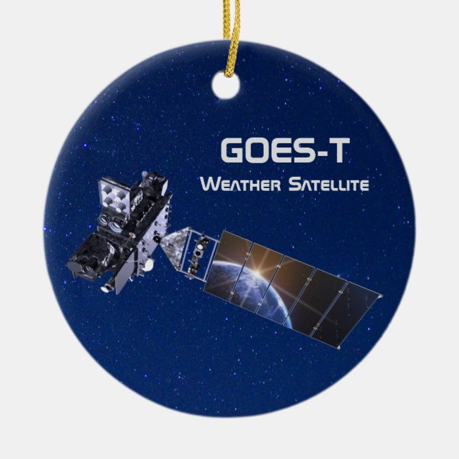 GOES-T Weather Satellite Ceramic Ornament (Front)