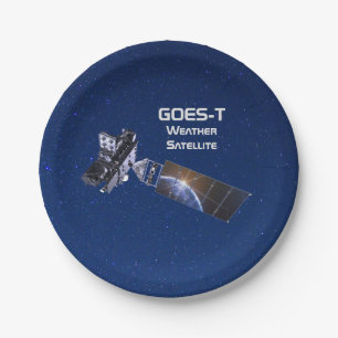 GOES-T Weather Satellite Paper Plate