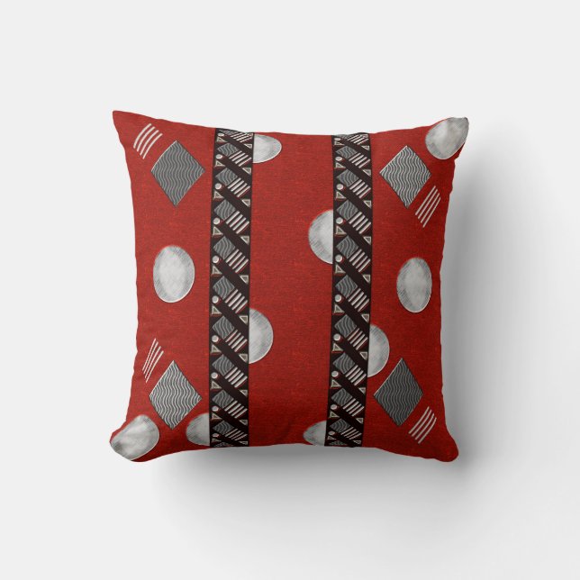 Goes Together (Red, Black and Grey) Cushion (Front)