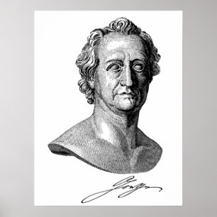 Goethe Bust with Signature Poster