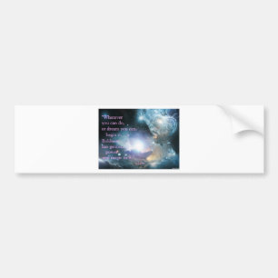 Goethe Quote with Nebula Bumper Sticker